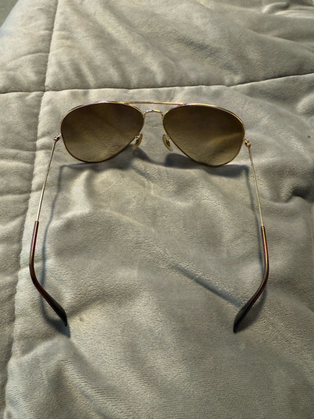 Ray-Ban Gold Frame Aviator Sunglasses with Brown Lenses - Picture 3 of 6